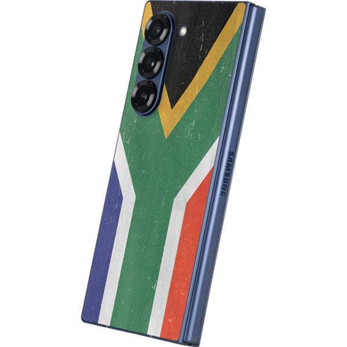 South Africa Flag Distressed Galaxy Z Fold6 Skin